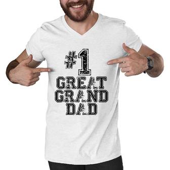1 Great Granddad - Number One Sports Father's Day Gift Men V-Neck Tshirt | Mazezy