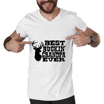 Best Buckin Grandpa Ever Men V-Neck Tshirt | Mazezy