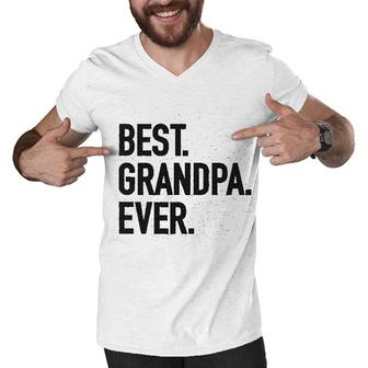 Best Grandpa Ever Modern Fit Men V-Neck Tshirt | Mazezy