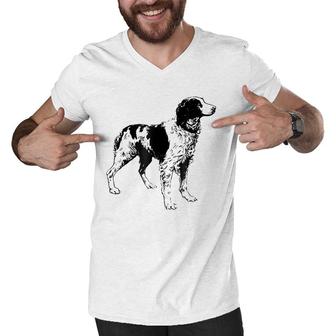 Brittany Spaniel Dog Love Dogs Mothers Fathers Day Men V-Neck Tshirt | Mazezy
