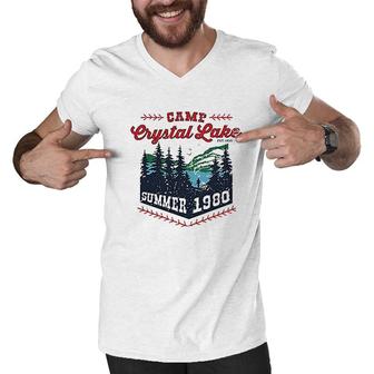 Camp Crystal Lake Ringer Great Art Men V-Neck Tshirt - Seseable