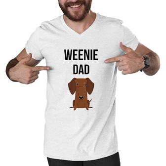 Dachshund Dad Men V-Neck Tshirt | Mazezy