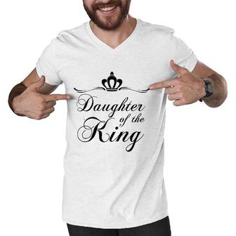 Daughter Of The King Vintage Crown Christian Men V-Neck Tshirt - Seseable