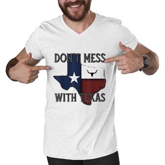 Do Not Mess With Vintage Texas Longhorn Lone Star State Pride Good Men V-Neck Tshirt - Seseable
