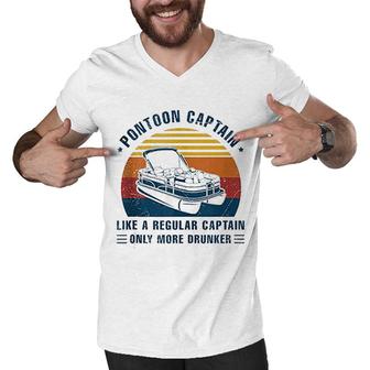 Drunk Captain Gift Grandpa Dad Gifts Men V-Neck Tshirt | Mazezy