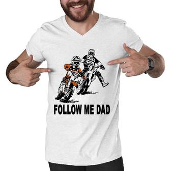 Father & Son Motocross Dirt Bike Kids Mx Men V-Neck Tshirt | Mazezy