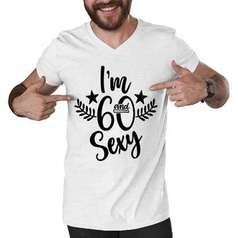 Im Sixty And Cool Leaf Cute 60Th Birthday Men V-Neck Tshirt - Seseable