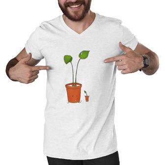 Plant Papa Gardening Lover Father's Day Gift Men V-Neck Tshirt | Mazezy