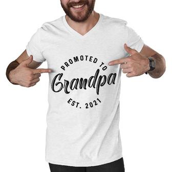 Promoted To Grandpa 2021 Men V-Neck Tshirt | Mazezy