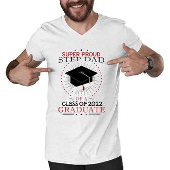 Proud Step Dad The Class Of 2018 Graduate Graduation Men V-Neck Tshirt | Mazezy