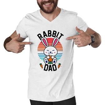 Rabbit Dad Bunny For Boys Men Rabbit Lover Gifts Pet Men V-Neck Tshirt | Mazezy