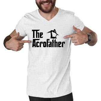 The Acroyoga Father Cool Acro Yoga Gift Men V-Neck Tshirt | Mazezy