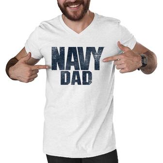 US Navy Dad Gift Men V-Neck Tshirt | Mazezy