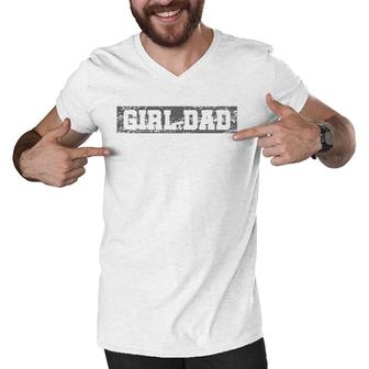 Vintage Girl Dad For Men Retro Proud Father Of Girls Men V-Neck Tshirt | Mazezy