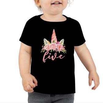5 Years Old Birthday Girl Gift Unicorn 5Th Birthday Toddler Tshirt | Seseable CA
