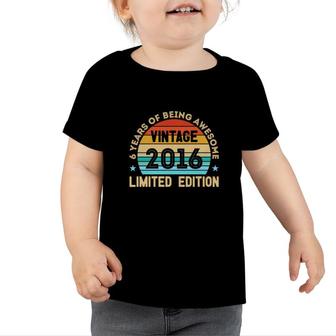 6 Years Of Being Awesome Vintage Cool 6Th Birthday Toddler Tshirt - Seseable