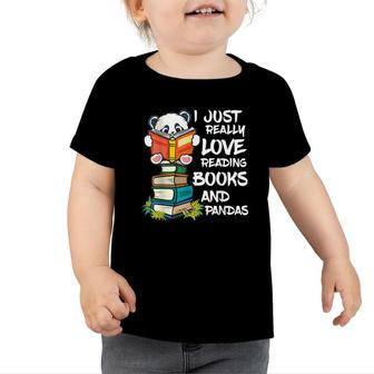 Book Lover Kids Panda Lover Book Reading Toddler Tshirt - Seseable