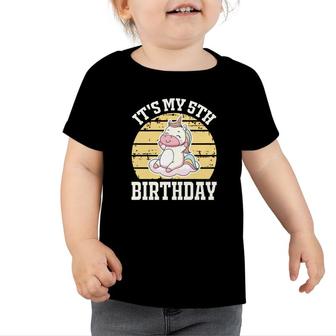 Its My 5Th Cute Unicorns Birthday Gifts Vintage Toddler Tshirt - Seseable
