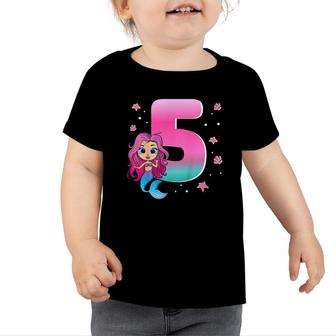 Kids 5Th Birthday Girl Mermaid Im 5 Years Old Toddler Tshirt - Seseable