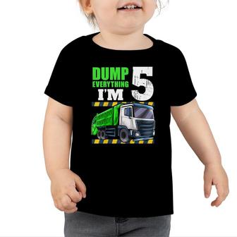 Kids Garbage Truck 5Th Birthday Boy 5 Year Old Five Toddler Tshirt - Seseable