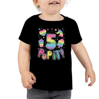 Kids Pop It 5Th Birthday Girls Boys 5 Years Old Fidget Toddler Tshirt - Seseable