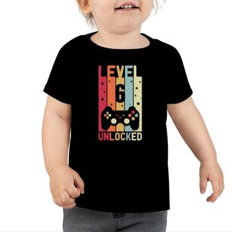Level 6 Unlocked Funny Design And Cool Gifts For 6Th Birthday Gamer Toddler Tshirt - Seseable