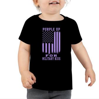 Purple Up For Military Kids Month Military Army Soldier Kids Toddler Tshirt - Seseable