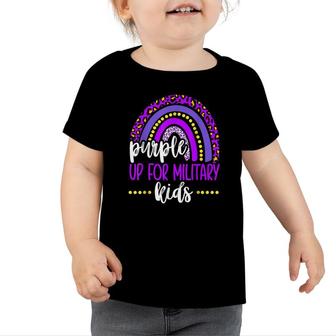 Purple Up For Military Kids Rainbow Military Child Month Toddler Tshirt - Seseable