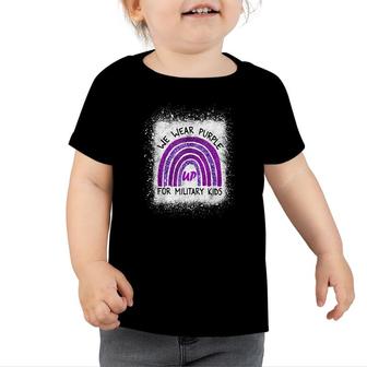 We Wear Purple Up For Military Kids Military Child Month Toddler Tshirt - Seseable