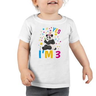 Panda Lover A Funny Birthday Party I Am 3 Toddler Tshirt - Seseable