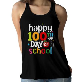 100Th Day Of School Teachers Kids Girls Boys Happy 100 Days Women Flowy Tank | Mazezy
