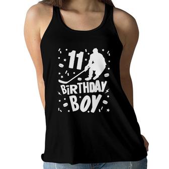 11Th Birthday Boy Ice Hockey Kids 11 Years Old Party Gift Women Flowy Tank | Mazezy