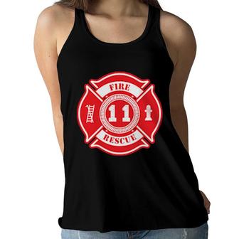 11Th Birthday Fireman Boy Eleven Year Old Firefighter Women Flowy Tank | Mazezy