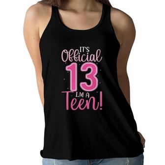 13Th Birthday Girls 13 Years Teen Teenager Birthday Women Flowy Tank | Mazezy