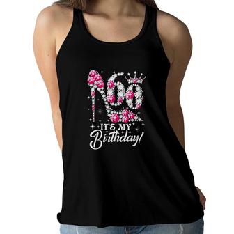 60 Years Old It Is My 60th Birthday Funny Pink Diamond Shoes Its My Birthday Women Flowy Tank - Seseable
