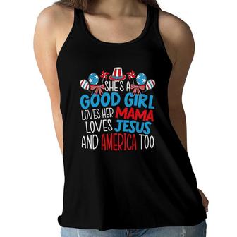 A Good Girl Who Loves America 4Th Of July Usa Patriotic Women Flowy Tank | Mazezy