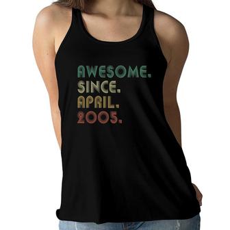 Awesome Since April 2005 16Th Birthday For 16 Years Old Boy Women Flowy Tank | Mazezy