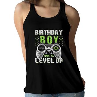 Birthday Boy Time To Level Up Video Game Birthday Gift Boys Level Up Birthday Green Women Flowy Tank - Seseable