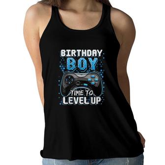 Birthday Boy Time To Level Up Video Game Birthday Gift Boys Women Flowy Tank - Seseable