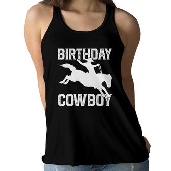 Birthday Cowboy Rodeo Themed Party Women Flowy Tank | Mazezy