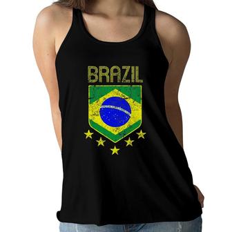 Brazil Soccer Jersey Vintage Brasil Kid Size Available Women Flowy Tank | Mazezy