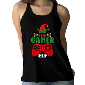 Christmas Elf Gamer Controller Boysns Gaming Xmas Women Flowy Tank | Mazezy