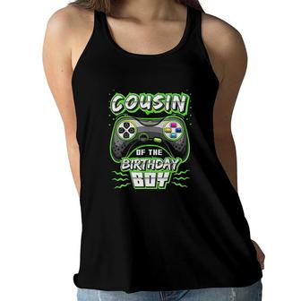 Cousin Of The Birthday Boy Matching Video Gamer Party I Love My Cousin Gift Cute Women Flowy Tank - Seseable