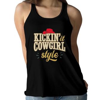 Cowgirl Style Country Western For Women Girls Vintage Retro Women Flowy Tank | Mazezy