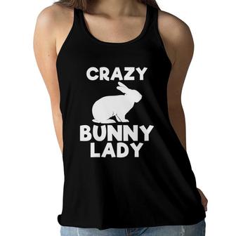 Crazy Bunny Lady Funny Animal Rabbit Lover Girl Women Gift Women Flowy Tank | Mazezy