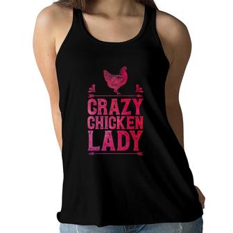 Crazy Chicken Lady Funny Farm Girls Women Poultry Farmers Women Flowy Tank | Mazezy