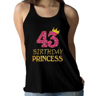 Crown 43Rd Birthday Princess Girl 43 Years Old Gifts Women Flowy Tank | Mazezy