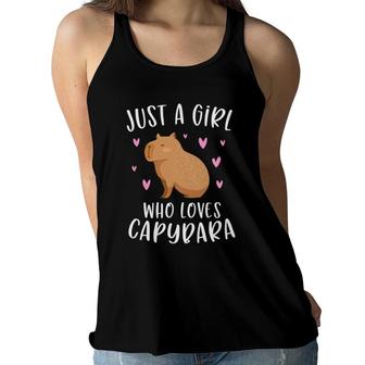Cute Capybara For Girls Just A Girl Who Loves Capybara Women Flowy Tank | Mazezy