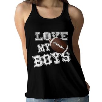 Cute I Love My Boys Football Women Flowy Tank | Mazezy