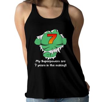 Cute Kids Superhero Birthday Gift For 7 Years Old Boys Outfit Women Flowy Tank | Mazezy